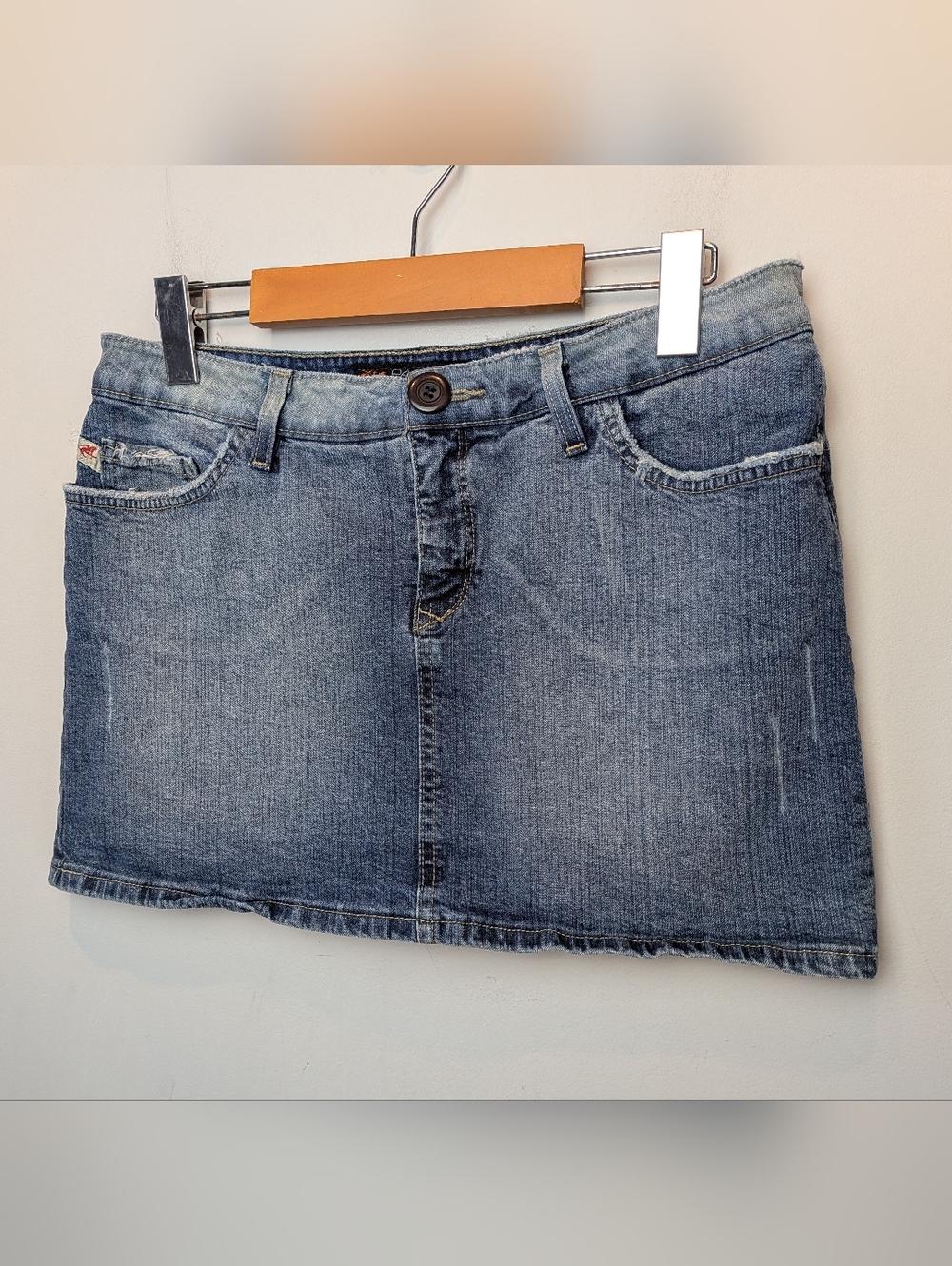 Y2K PARASUCO Vintage Mini Skirt Jeans Washed Size 12 (Look At Measures) 2000, 00